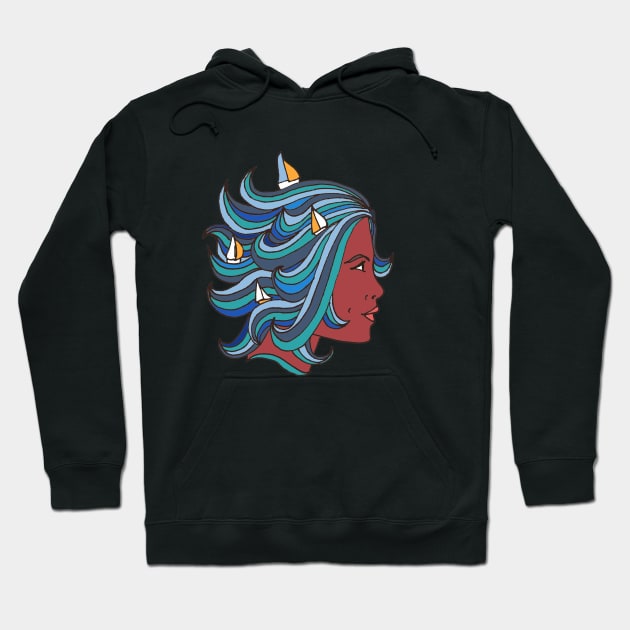 Sea girl Hoodie by NitArtCafe